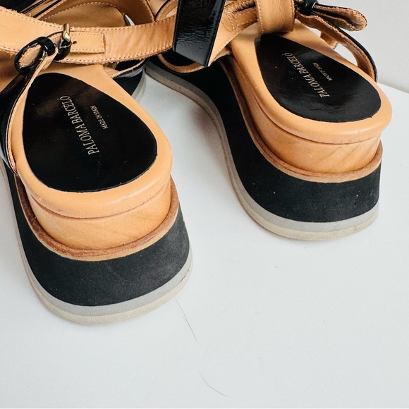 Paloma Barcelo Jurva Black and Tan Platform Sandals 38 (size 7.5-8 US) - Picture 11 of 12
